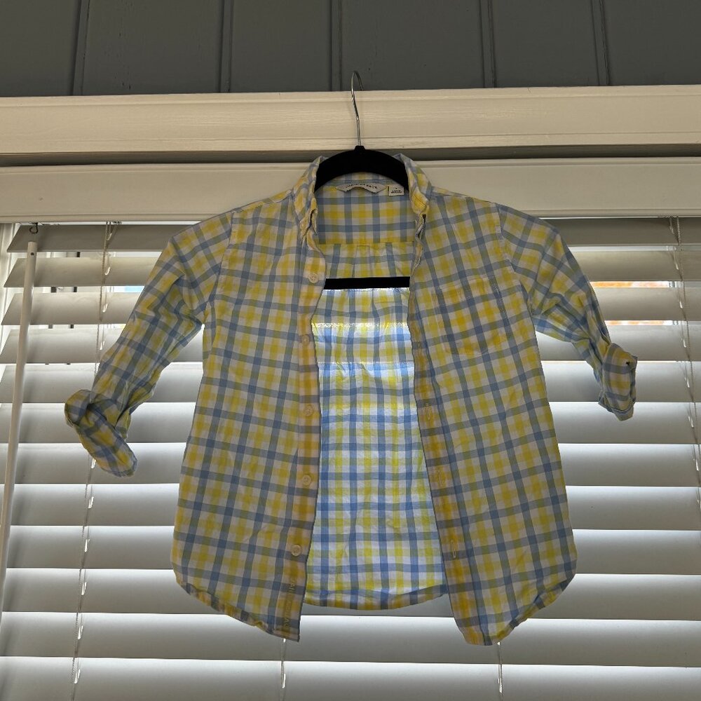 Boys Janie & Jack gingham oxford sz 4